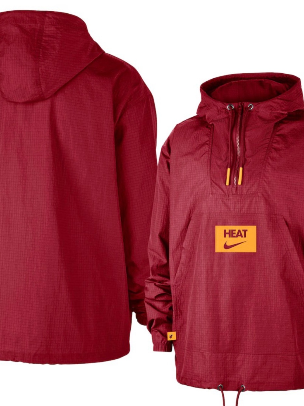 Miami Heat Nike Courtside Premium Club Anorak Quarter-Zip Hoodie Jacket - Red